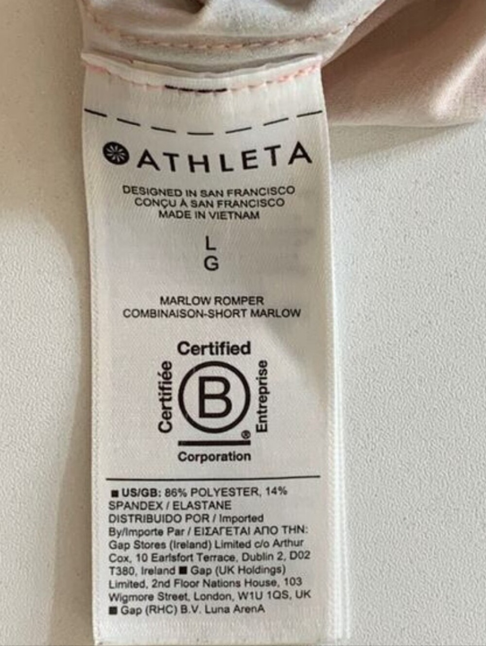 Athleta Marlow Floral Romper Large Tie Waist V Neck Cap Sleeve - Picture 14 of 15